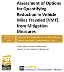 Assessment of Options for Quantifying Reduction in Vehicle Miles Traveled VMT from Mitigation Measures