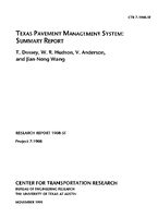 Texas Pavement Management System Summary Report