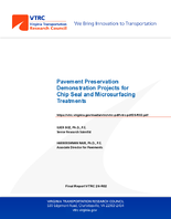 Pavement Preservation Demonstration Projects for Chip Seal and Microsurfacing Treatments