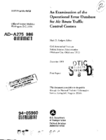 An Examination of the Operational Error Database for Air Route Traffic Control Centers