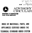AC 2036E Index of Materials Parts and Appliances Certified Under the Technical Standard Order System