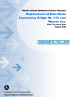 Rhode Island Demonstration Project Replacement of East Shore Expressway Bridge No 475 over Warren Ave