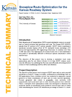 Snowplow Route Optimization for the Kansas Roadway System Technical Summary