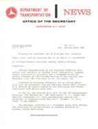 Department of Transportation News Releases for May 1975