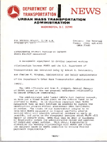 Department of Transportation News Urban Mass Transportation Administration UMTA 7705 Experimental Federal Program to Improve MARTA Project Management