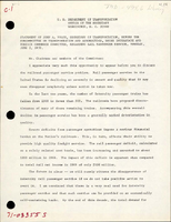 Statement of John A Volpe Secretary of Transportation before the Subcommittee on Transportation and Aeronautics