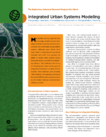 Integrated urban systems modeling  designing a seamless comprehensive approach to transportation planning