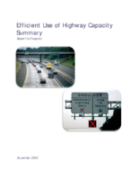 Efficient use of highway capacity summary  report to Congress