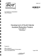 Development of South Dakota accident reduction factors
