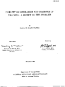 Fidelity of simulation and transfer of training  a review of the problem