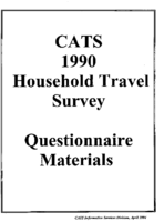 CATS 1990 Household Travel Survey  Questionnaire Materials