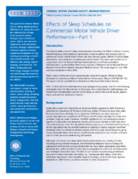 Effects of Sleep Schedules on Commercial Motor Vehicle Driver Performance  Part 1 Tech Brief