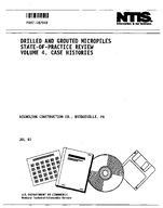 Drilled and Grouted Micropiles StateofPractice Review Volume IV Case Histories