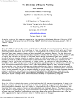 The Dilemmas of Bicycle Planning