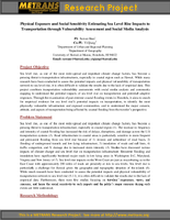 Physical Exposure and Social Sensitivity Estimating Sea Level Rise Impacts to Transportation through Vulnerability Assessment and Social Media Analysis Brief