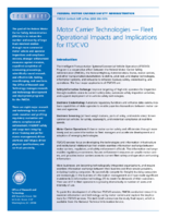 Motor Carrier Technology  Fleet Operational Impacts and Implications for ITSCVO