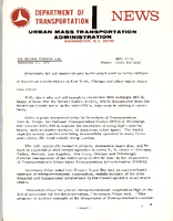 Department of Transportation News Urban Mass Transportation Administration UMTA 7273