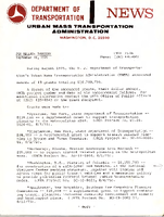Department of Transportation News Urban Mass Transportation Administration UMTA 7596