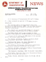 Department of Transportation News Urban Mass Transportation Administration UMTA 7566