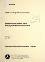 Sacramento Transit Fare Prepayment Demonstration
