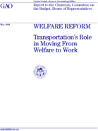Welfare reform  transportations role in moving from welfare to work