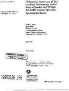 Differential Prediction of FAA Academy Performance on the Basis of Gender and Written Air Traffic Control Specialist Aptitude Test Scores