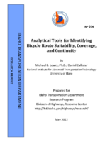 Analytical tools for identifying bicycle route suitability coverage and continuity