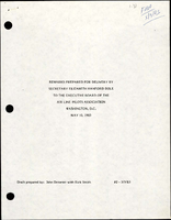 Remarks Prepared for Delivery by Secretary Elizabeth Hanford Dole to the Executive Board of the Air Line Pilots Association