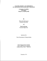 Planning Design and Operations of Transportation Facilities in Houston A Summary of Activities