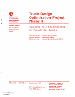 Truck Design Optimization Project TDOP Phase II Guideline Test Specifications for Freight Car Trucks