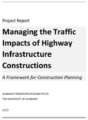 Managing the Traffic Impacts of Highway Infrastructure Constructions A Framework for Construction Planning