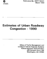 Estimates Of Urban Roadway Congestion 1990
