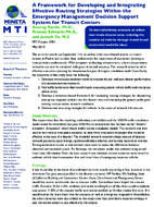 A framework for developing and integrating effective routing strategies within the emergency management decisionsupport system  research brief
