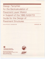 Design Pamphlet for The Backcalculation of Pavement Layer Moduli in Support of The 1993 Aashto Guide for The Design of Pavement Structures