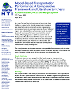 Modelbased transportation performance  a comparative framework and literature synthesis research brief