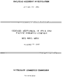 Interstate Commerce Commision Report of the Accident  Investigation Occuring on the CHICAGO MILWAUKEE ST PAUL AND PACIFIC RAILROAD RED WING MN