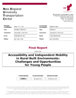 Accessibility and independent mobility in rural built environments  challenges and opportunities for young people