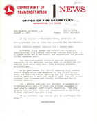 Department of Transportation News Releases for August 1970