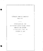 Interstate Commerce Commision Report of the Accident  Investigation Occuring on the NORTHERN PACIFIC RAILWAY ROCKY POINT WA