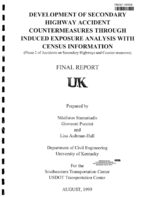 Development of Secondary Highway Accident Countermeasures through Induced Exposure Analysis with Census Information Phase 2 of Accidents of Secondary Highways and Countermeasures