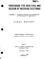Procedure for analysis and design of weaving sections  volume 1 research findings and development of techniques for application
