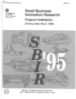 Small Business Innovation Research  Program Solicitation Closing Date  May 2 1995
