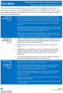 Fact Sheet Transportation Agency Opportunities to Enhance Site Selection Processes