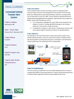 Project Summary Connected Vehicle Traveler Alert System