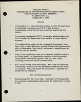 Secretary of Transportation Federico Pena Speeches February 1995