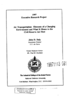 Air Transportation Elements of a Changing Environment and What It Means to the Civil Reserve Air Fleet