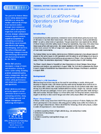 Impact of LocalShortHaul Operations on Driver Fatigue Field Study TechBrief