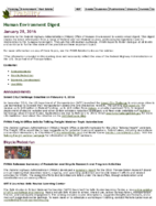 Human Environment Digest January 28 2016