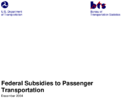 Federal Subsidies to Passenger Transportation