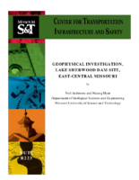 Geophysical investigation Lake Sherwood dam site eastcentral Missouri